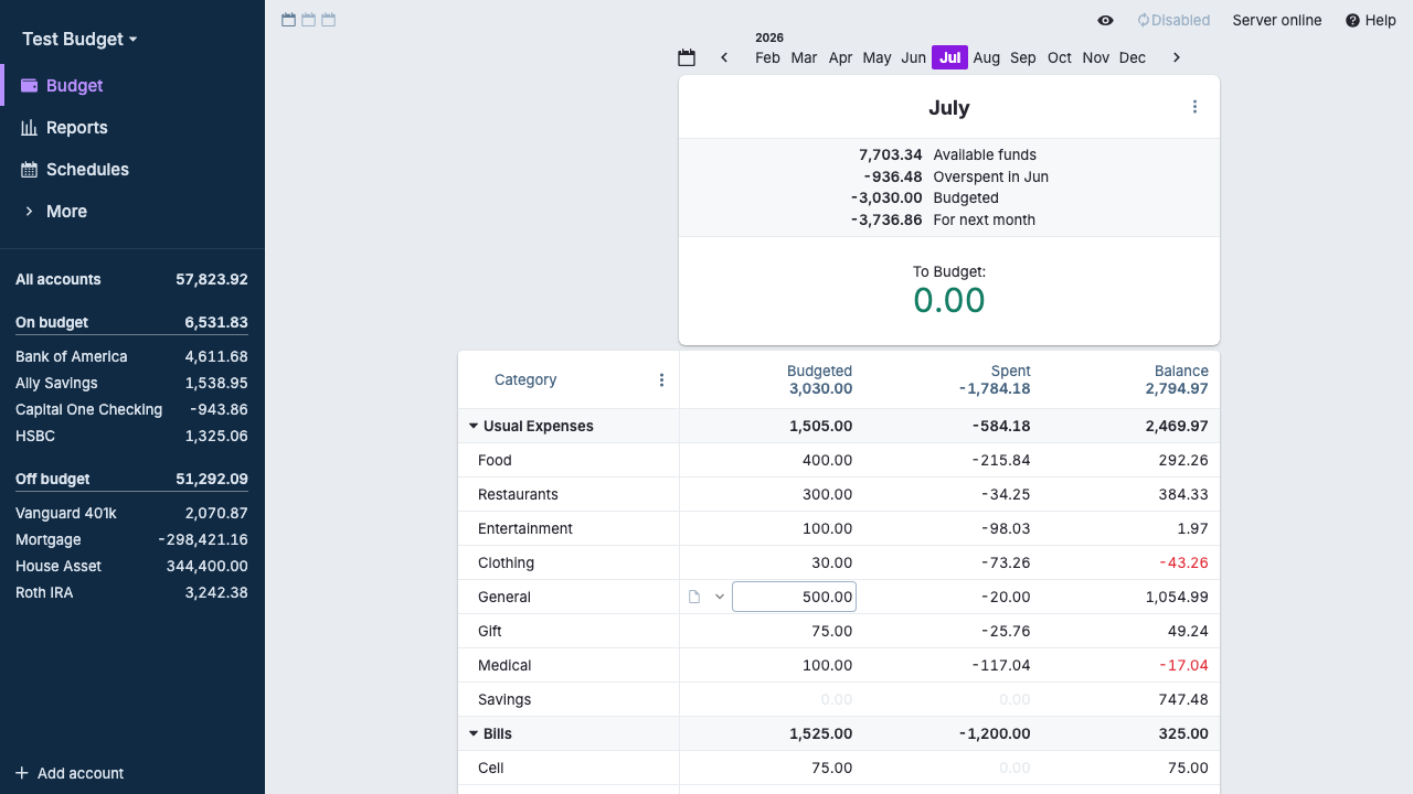 Monthly Budget