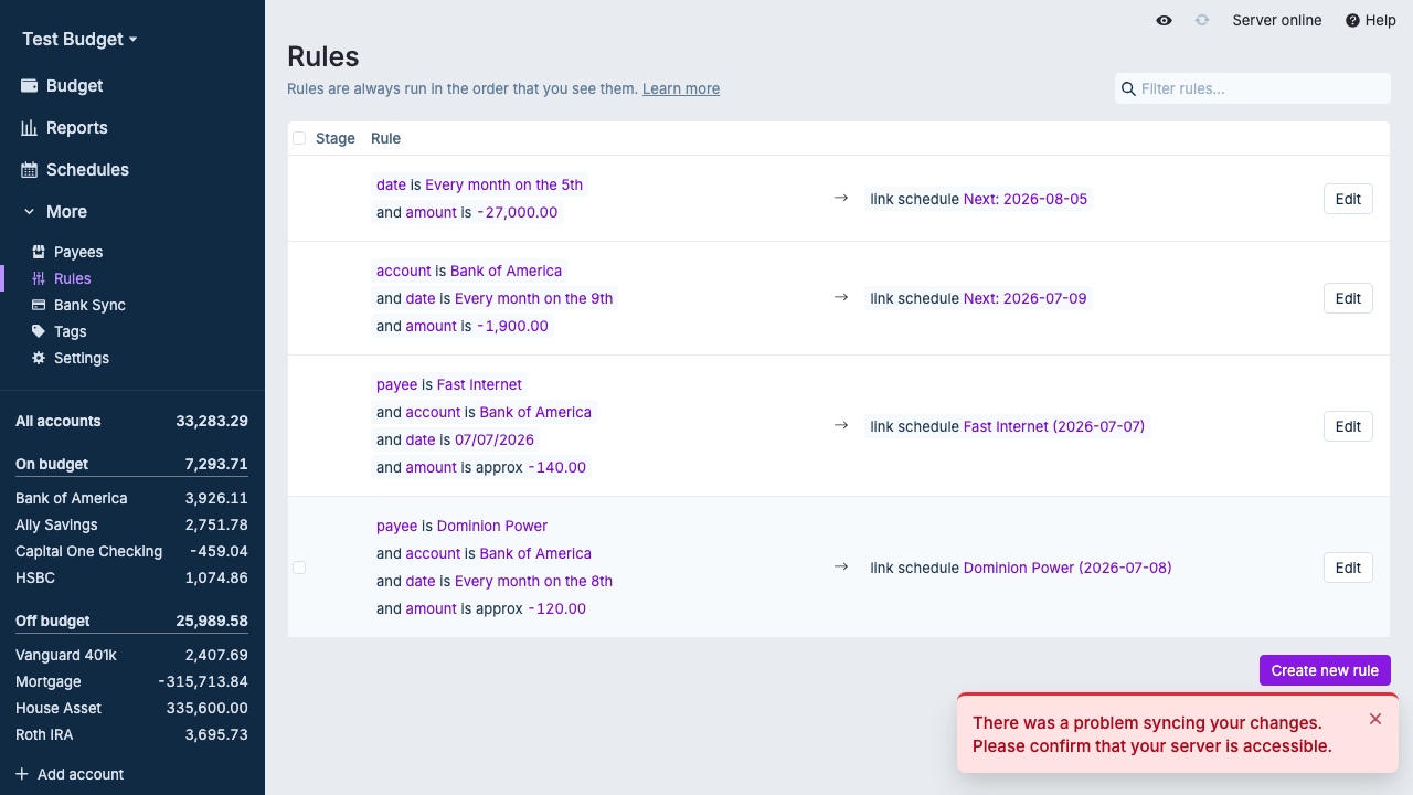 Transaction Rules