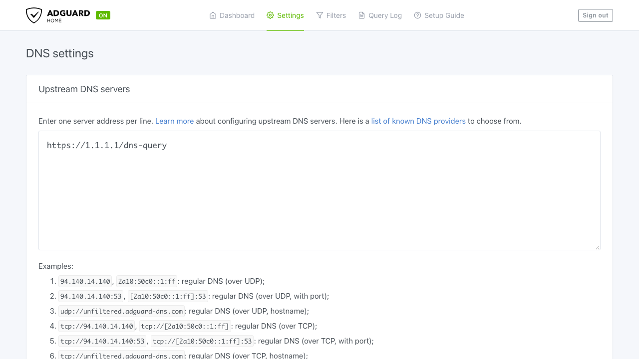 Upstream DNS