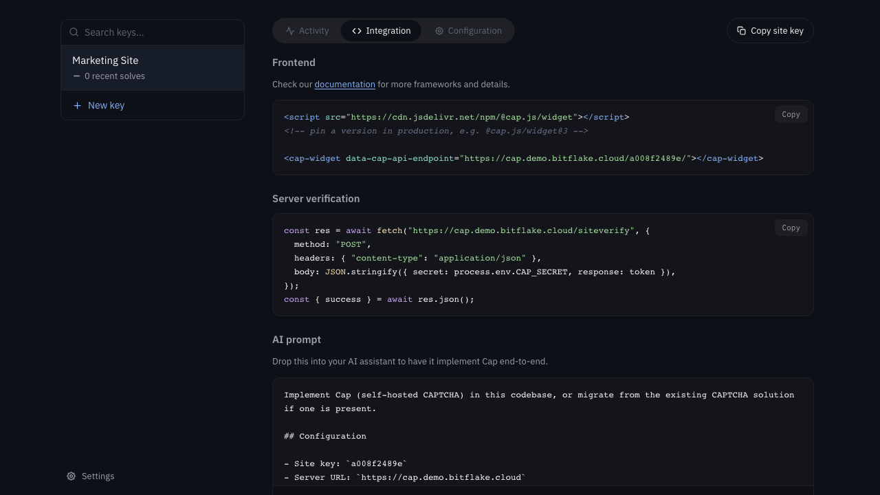 Integrations-Snippets