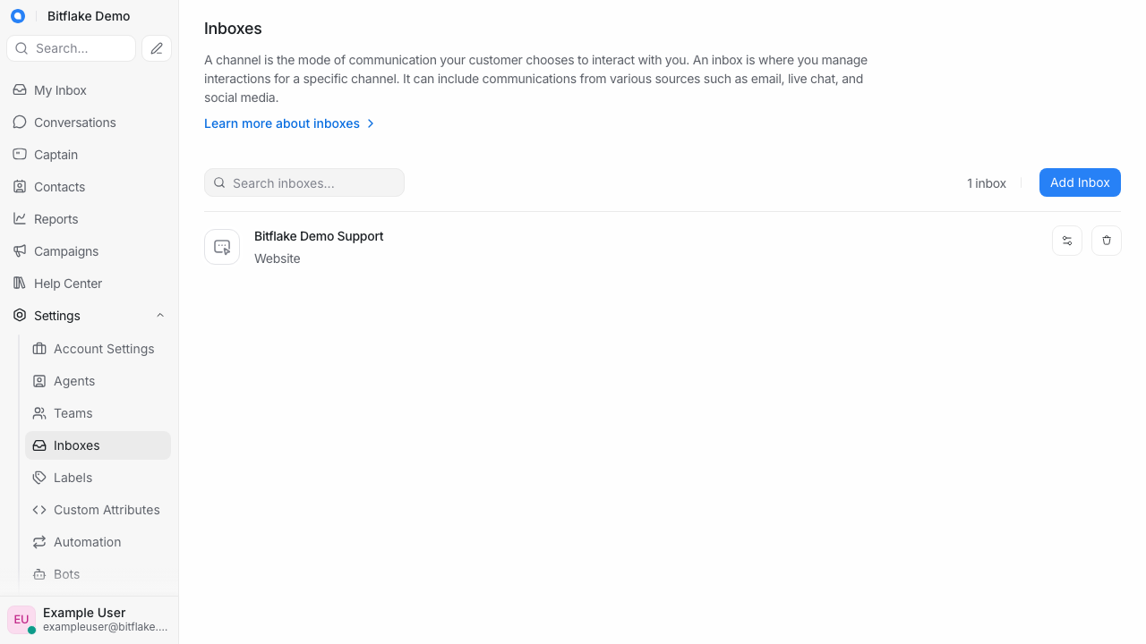 Inboxes Settings