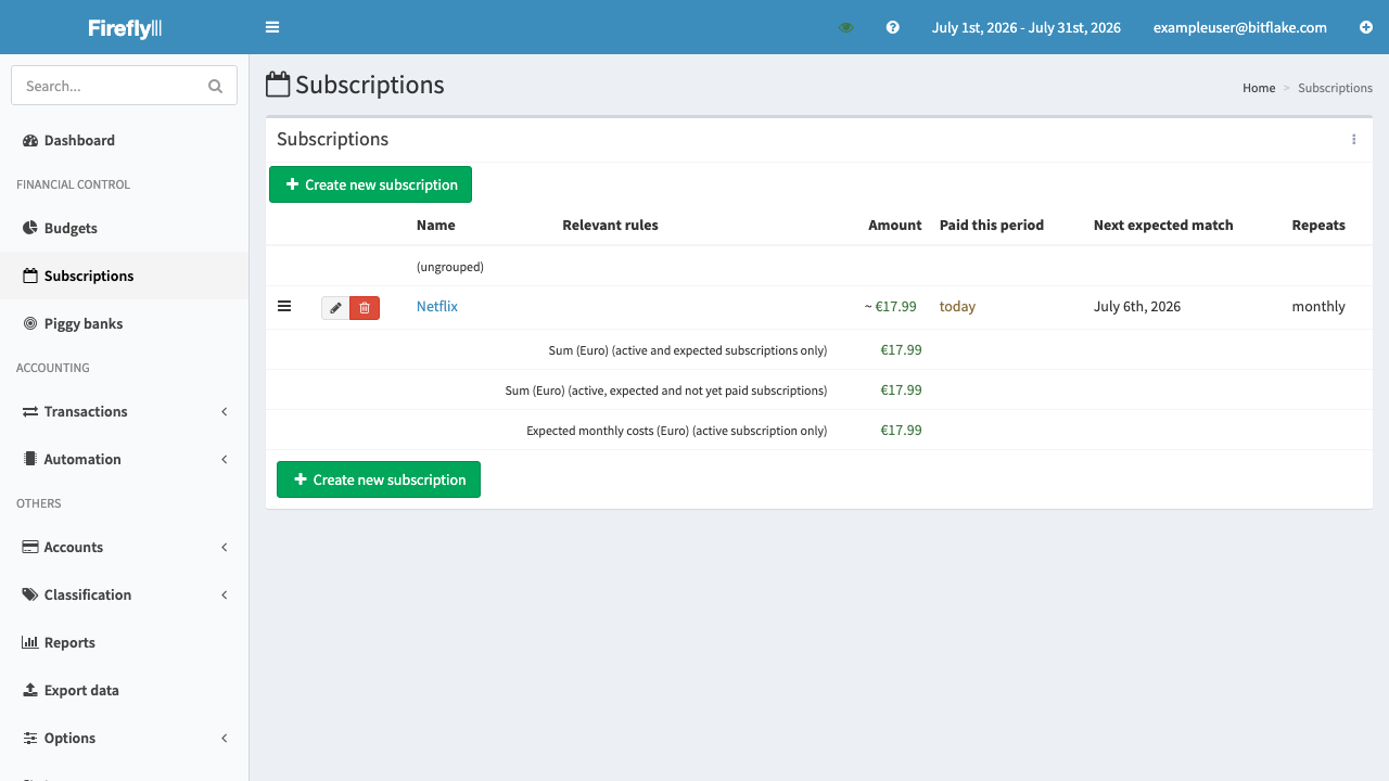 Subscriptions