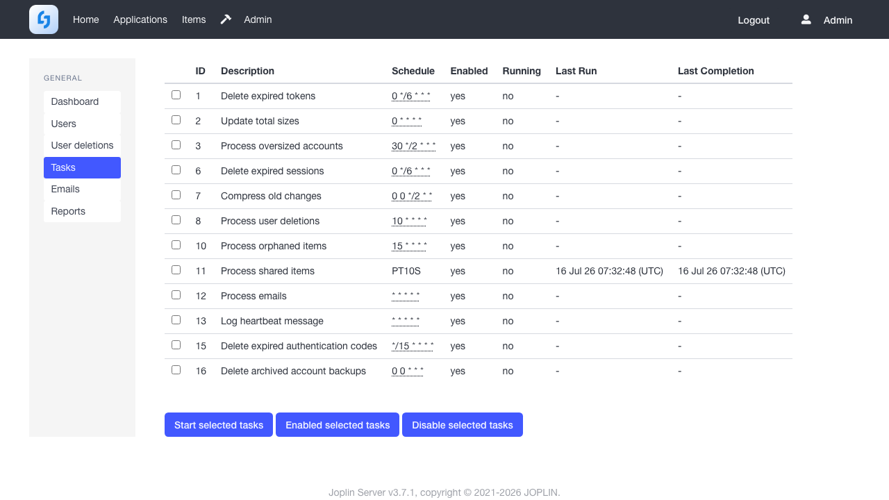 Scheduled maintenance tasks