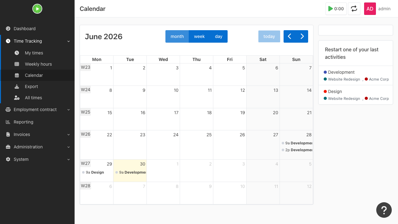 Calendar View