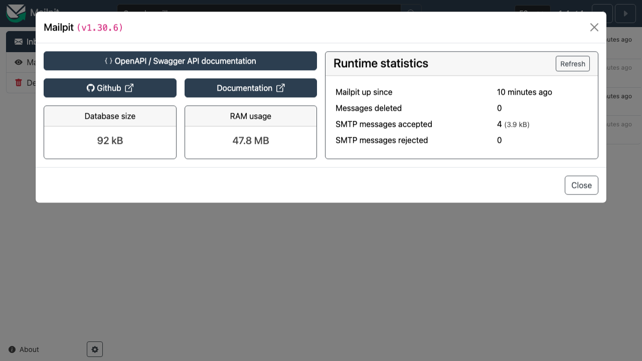 About & Runtime Stats
