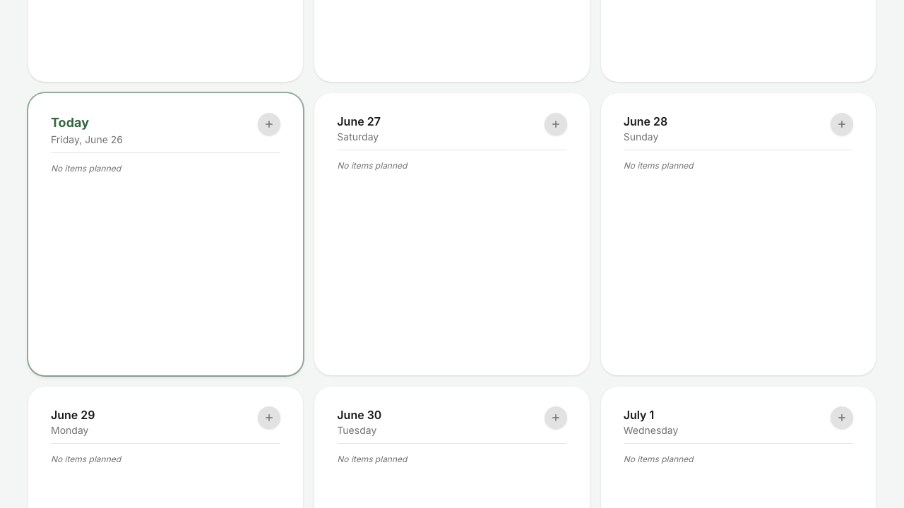 Meal Calendar