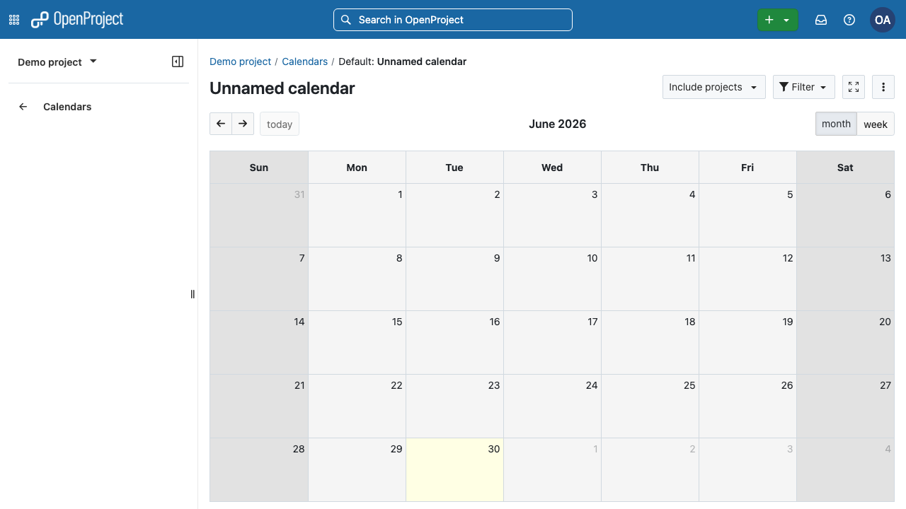 Calendar View