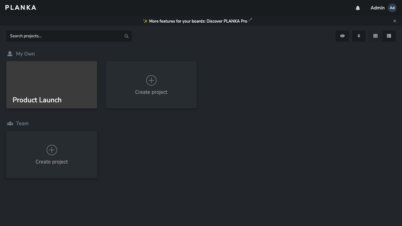 Projects Dashboard