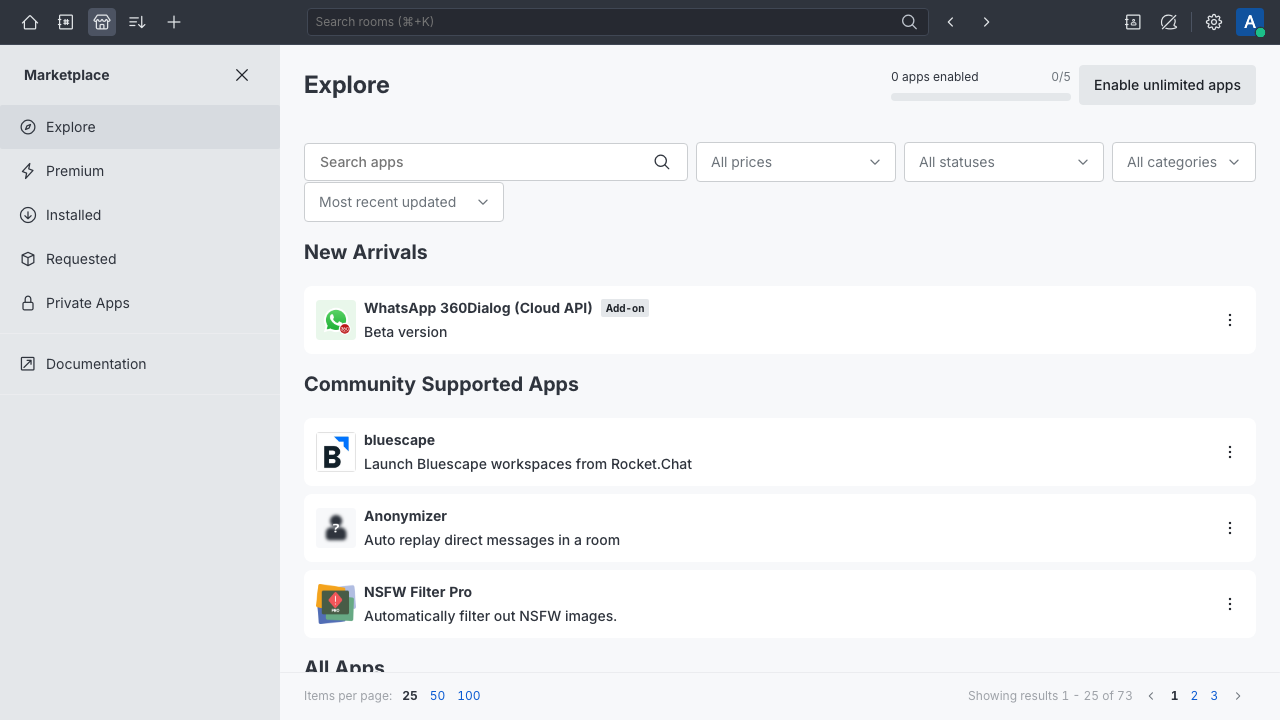 App Marketplace