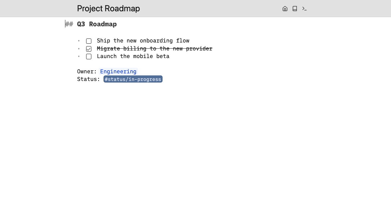 Page linking and tags