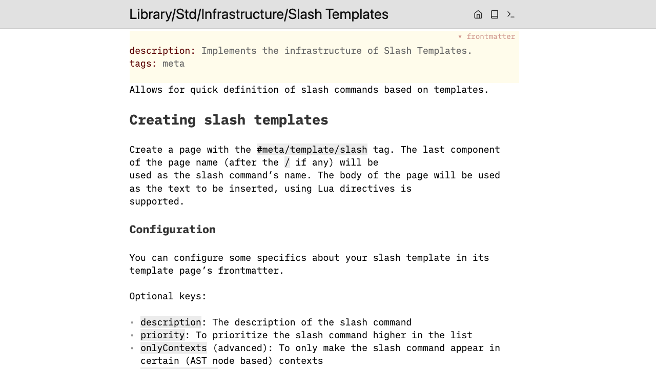 Built-in documentation and templates