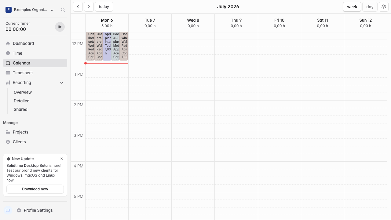 Calendar View