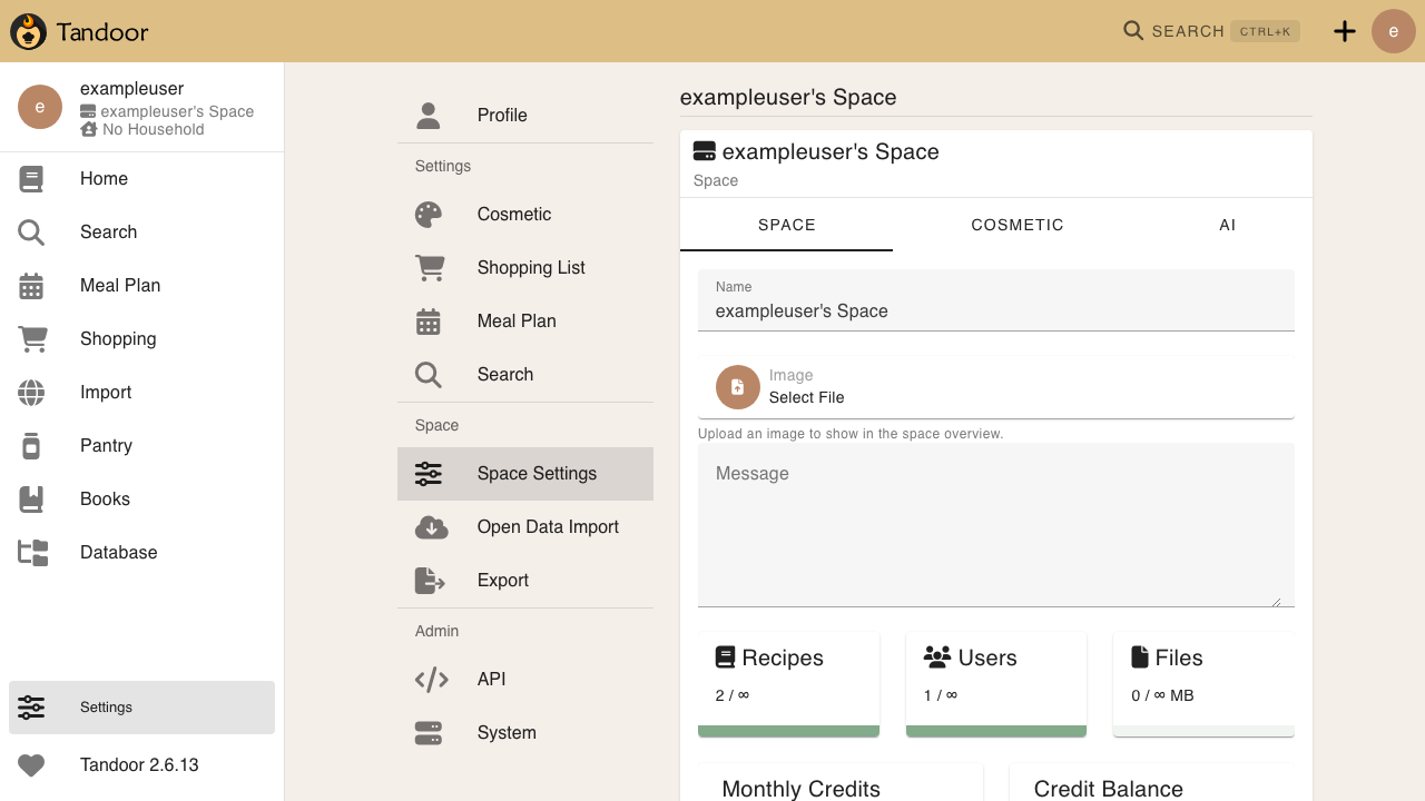 Configuración del espacio